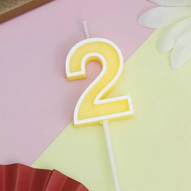 Candy Colored Happy Birthday Digital Candle Children's Party Creative Cartoon Jelly Colored Valentine's Day Activity Candle