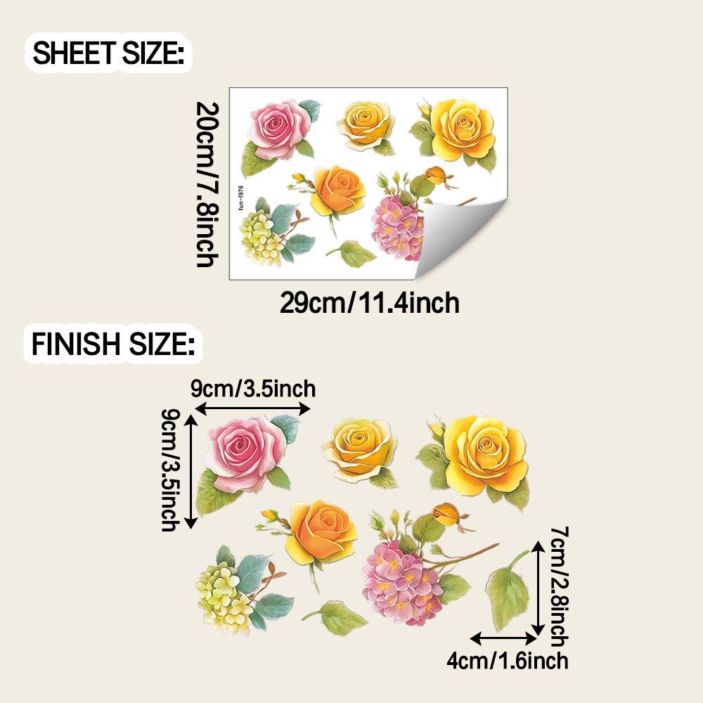 

Colorful Flower-painted Stickers for Bathroom and Home Decoration Walls
