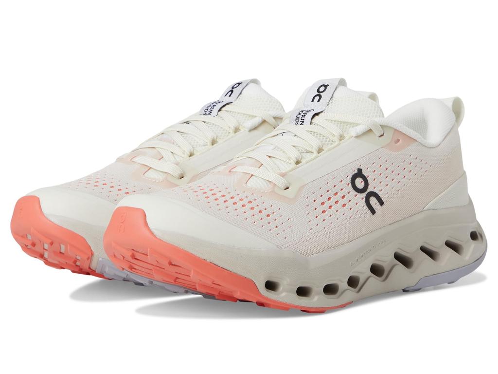 On Cloudsurfer Trail 2 Size Women's Sneakers, Ivory/Salmon, 7.5
