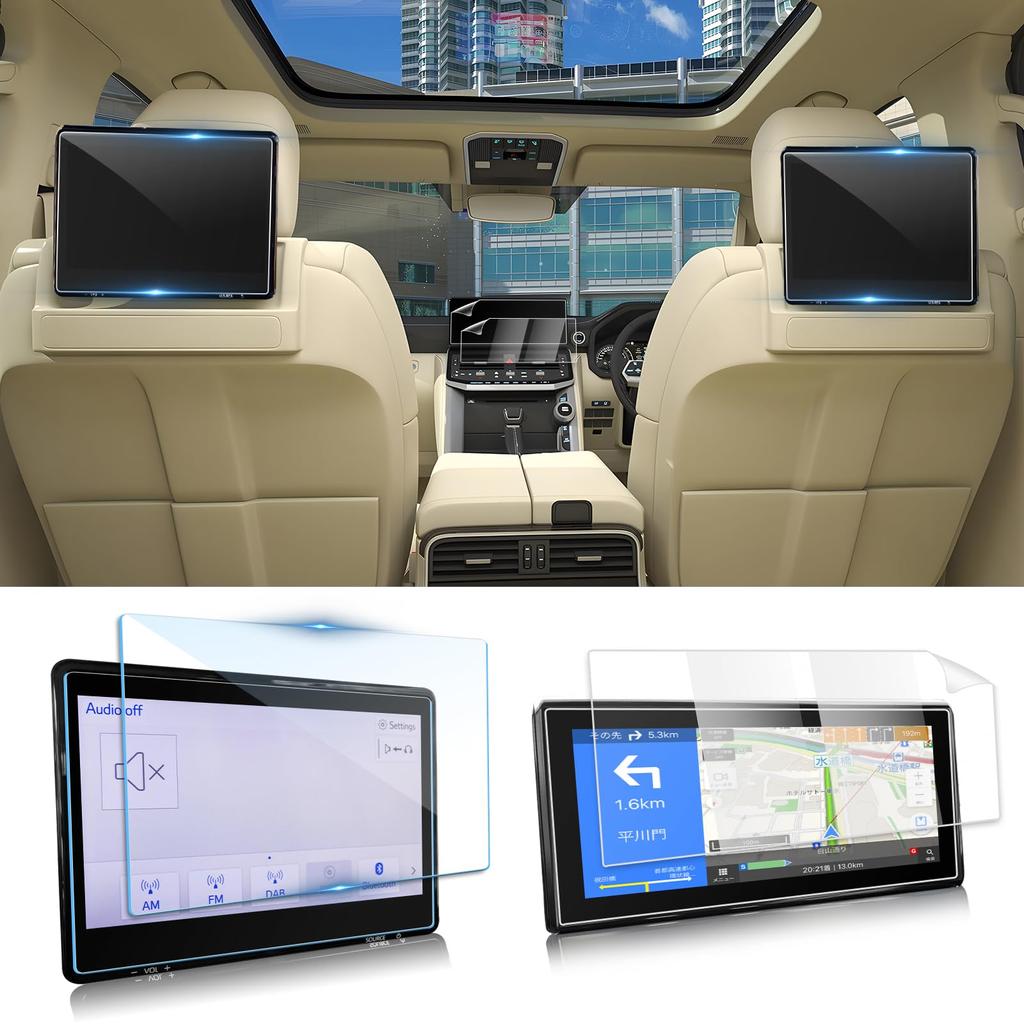 LANTU for Toyota Land Cruiser 300 Rear Monitor Film Set of Navigation Film Rear Display Inch Protective Film Fingerprint Prevention Scratch Prevention