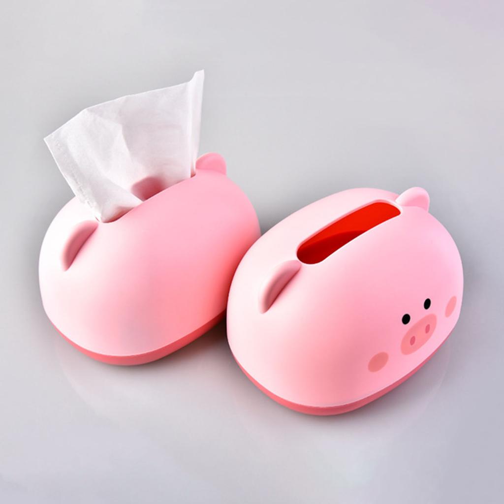Tissue Box Cover PP Cute Cartoon Animal Desktop Tissue Dispenser Napkin Holder Case for Bathroom