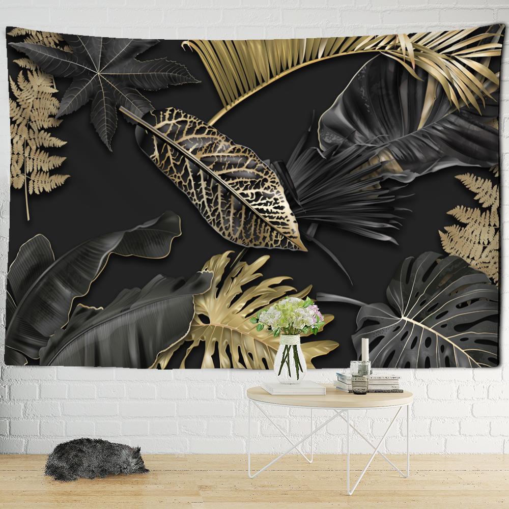 Phnom Penh Palm Leaves Tapestry Wall Hanging Bohemian Psychedelic Tropical Plants Simple Aesthetic Home Decor