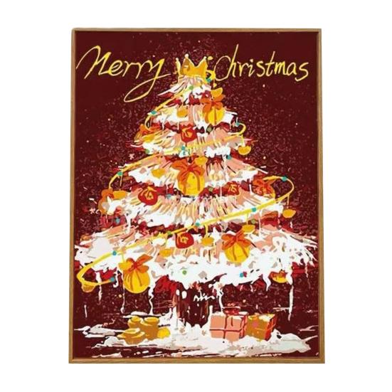 

Рождественская елка Сделай сам Раскраска Рождественский набор для рисования по номерам Холст Краски в комплекте Праздничный набор для рисования на рождественскую тематику для взрослых Праздничный домашний декор Рождественский подарок A