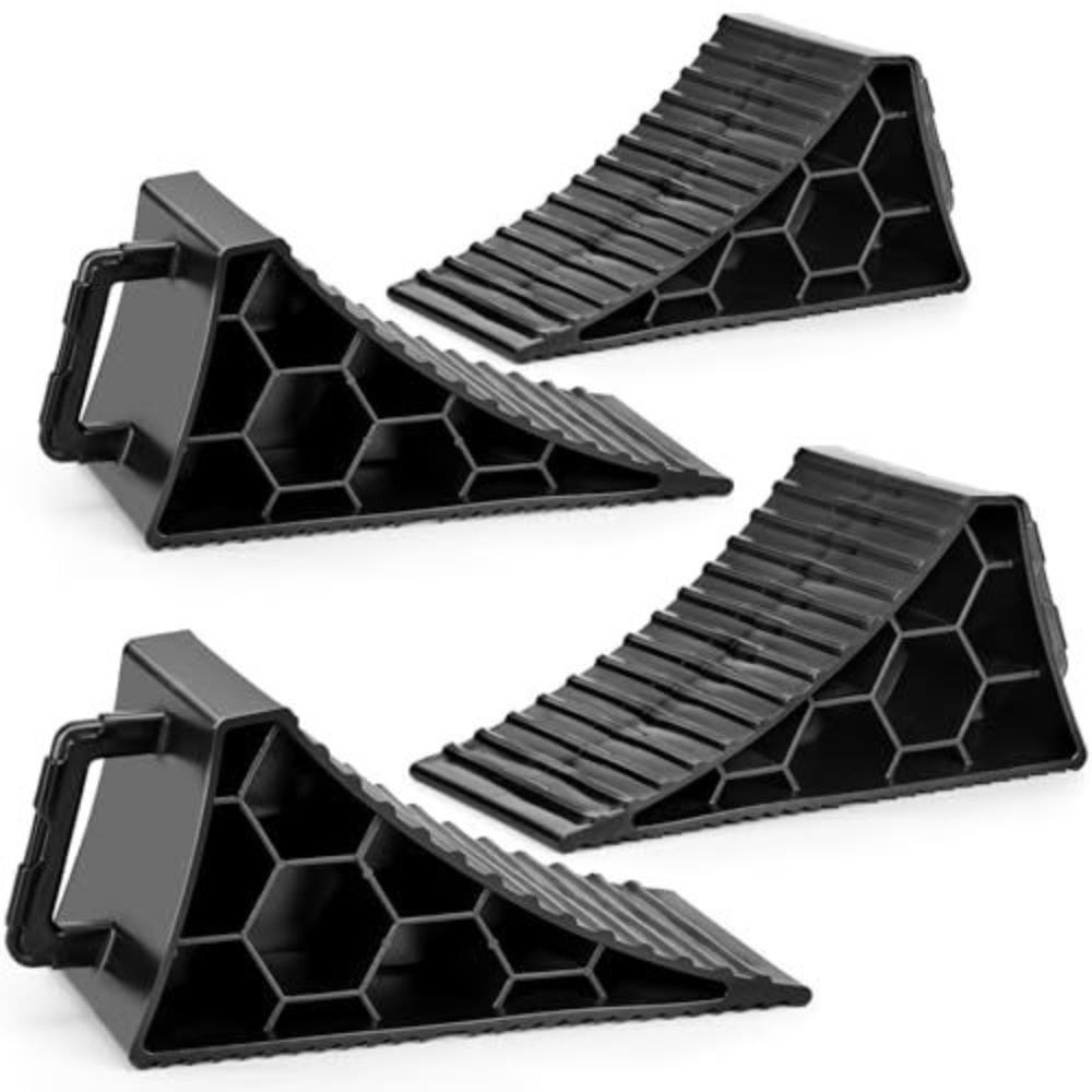 Multipurpose Design Anti-Slip Wheel Chocks Space-Saving Tire Chocks Wheel Chocks For RV For RVs чёрный