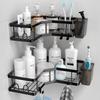 Iron Art Punch-Free Bathroom Triangle Shelf - Wall-Mounted Corner Soap Holder & Toiletries Storage Rack