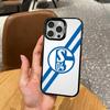 Klassische S-Schalke-es 04 P-Muster Handyhülle Für iPhone17,16,15,14,13,12,11 Plus,Pro Max Farbige Silberbeschichtete Innenabdeckung