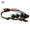 Ethnic Leaf Cat Charm Ceramics Beaded Bracelet Women Handwoven Jewelry Gift