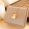 Christmas Necklace Women Titanium Steel Festive Design Trendy Accessory