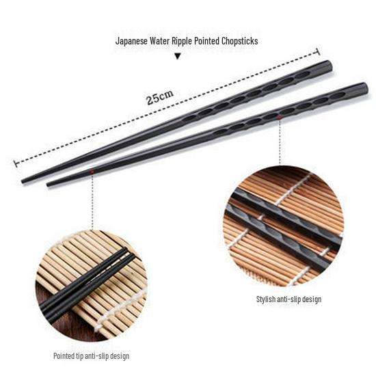 Hexagonal Japanese Alloy Chopsticks Set for Sushi and Cuisine