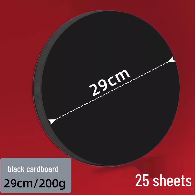 Double-Sided Black & White Round Kraft Drawing Paper.