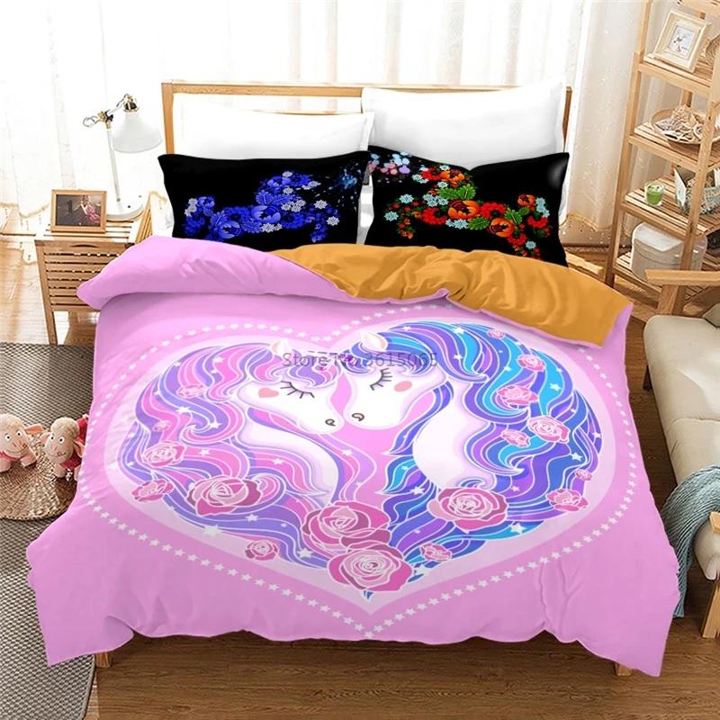 New Animal Horse 3d Bedding Set Printed Duvet Cover Set with Pillowcase Twin Full Queen King Size Bedclothes Drop Shipping
