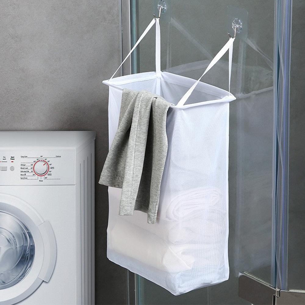 Laundry Basket Wall-mounted Dirty Laundry Storage Basket Easy Storage Portable Large Capacity Clothing Basket Washable Send Hook
