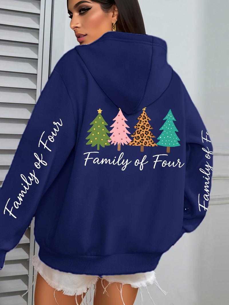 

Счастливого Рождества Принты Леопардового Дерева Женские Худи Осень Карман Уличная Одежда Свободный Повседневный Пуловер Удобный Флис Женское Худи 3XL