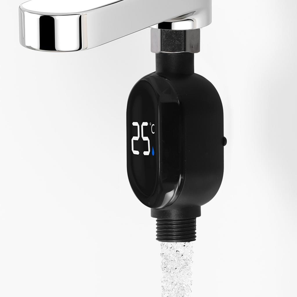 Black Intelligent LED Thermometer Battery Powered Device Battery Powered Child Bath Safety Monitor Large LED Display