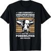 Currently Unsupervised Cow Retro Funny Men Women Farming T-Shirt
