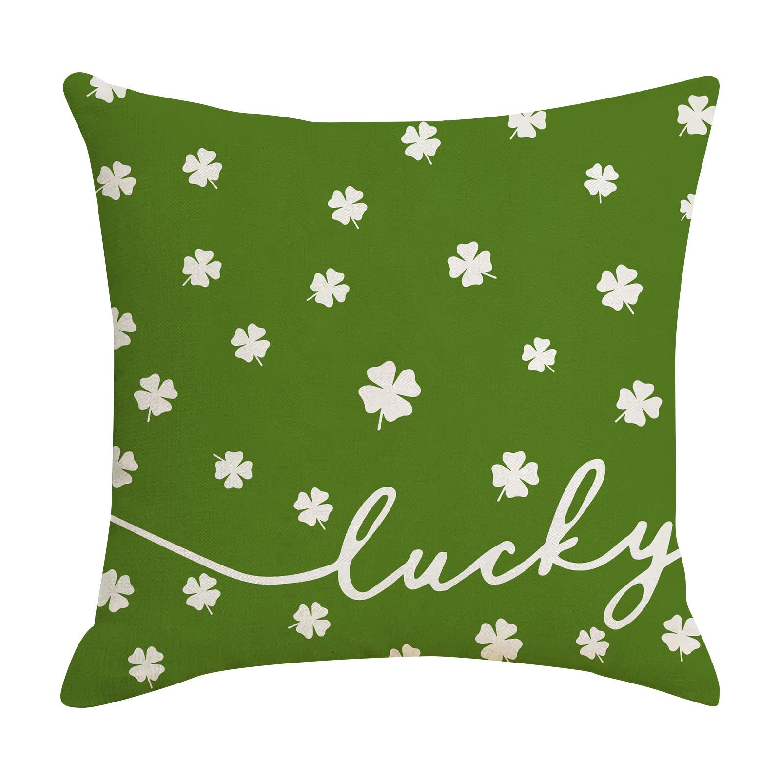 

улица. Наволочка на день Святого Патрика с четырьмя листьями травы и льняным принтом Amazon — наволочка для домашнего дивана One Size