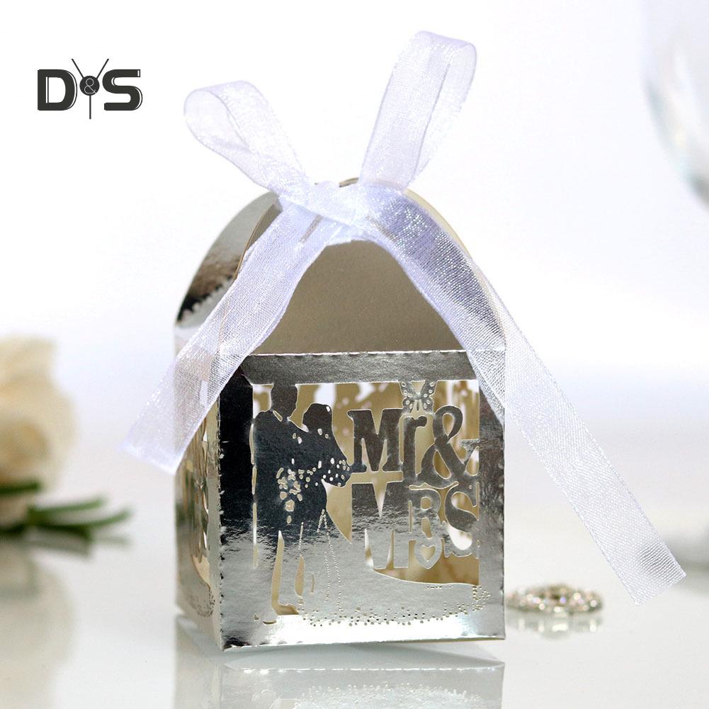 20 Stuks Uitsparing Vlinder Snoep Dozen Mr Mrs Favor Chocolade Case Party & Festival Benodigdheden