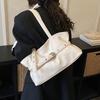 Faux Leather Tote Bag for Women with Belt Detail Fashion Shoulder Handbag Casual Everyday Use