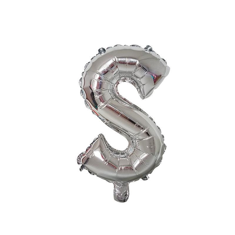 50pcs Letter Balloon Aluminum Foil 50 Cm Bright Gold Silver Aluminum Film Letter Balloon
