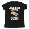 Nur ein Junge, der Sushi liebt Japanischer Essensliebhaber Lustiges Jugend T-Shirt