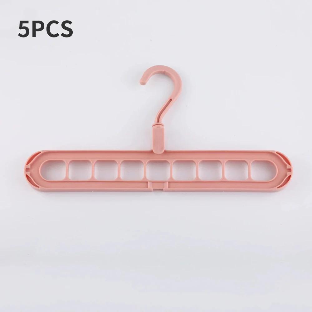 5 шт10 шт Многофункциональная вешалка для одежды с девятью отверстиями для домашнего хранения в шкафу - Удобна для складывания и вращения 3470₽