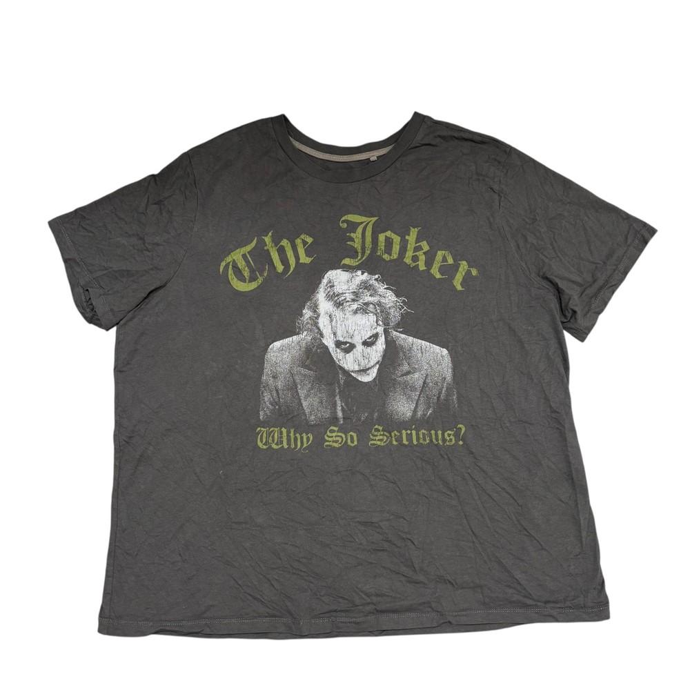 Joker T Shirt 2XL Gray The Dark Knight Batman Movie Promo Graphic Tee DC Comics Unisex T-Shirt XXL