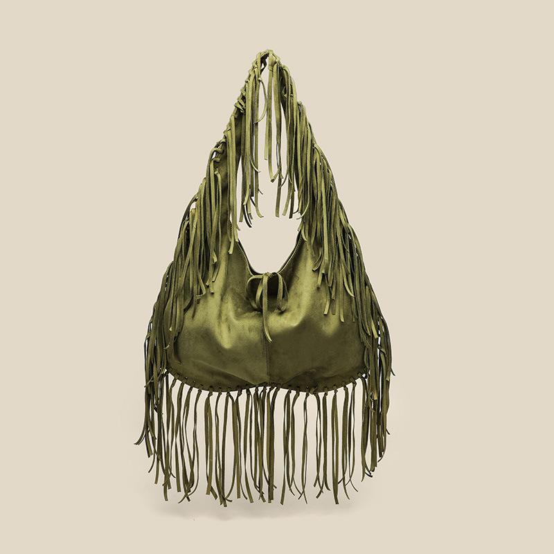 Neue Quaste Große Kapazität Trendige Vielseitige Umhängetasche Lässige Einfache Crossbody-Tasche PU-Leder Retro Knödeltasche