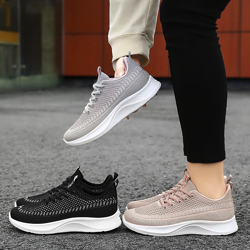 Shoes women's shoes versatile summer casual single shoes hollow breathable running shoes soft sole non-smelly sole sports shoes women