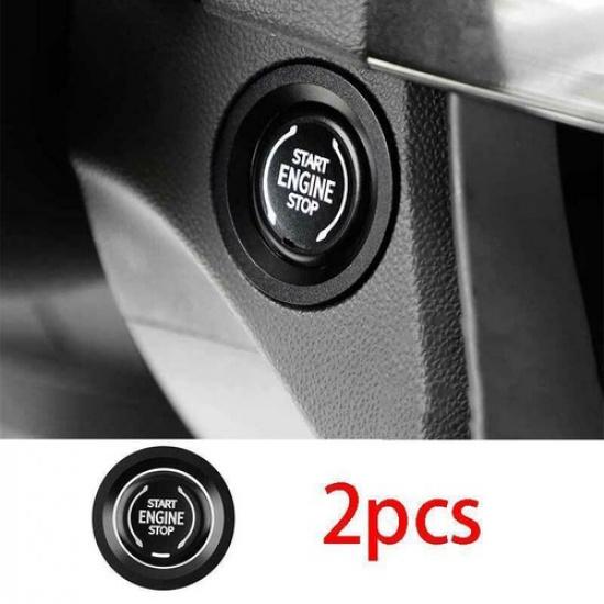Start Button Ignition Switch Cover Trim 2PCS Black Fit For Cadillac CT5 XT4 XT6