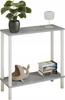 Konsola Loft Z Półką 80X30X80 Cm Metalowa Biała Do Przedpokoju
