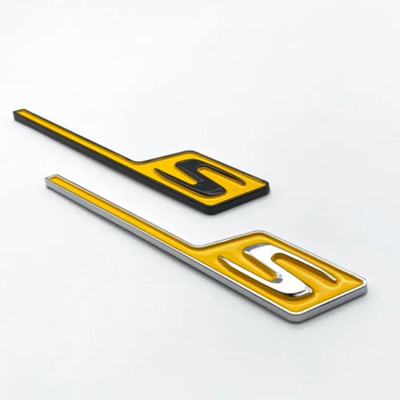 3d ABS red and black S logo A35S A45S letter badge sticker is suitable for Mercedes-Benz A45S AMG W176 W177 automotive supplies.