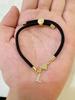 Classic A-Z Initial Heart Bracelet with Zircon on Adjustable Black Cord