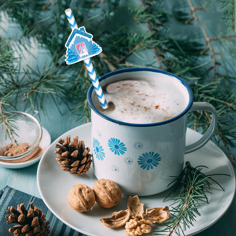 New Styles, Christmas, Cartoon Snowman, Plugins, Party Decorations, Beverage Straws, Disposable Paper Straws, Decorative Items