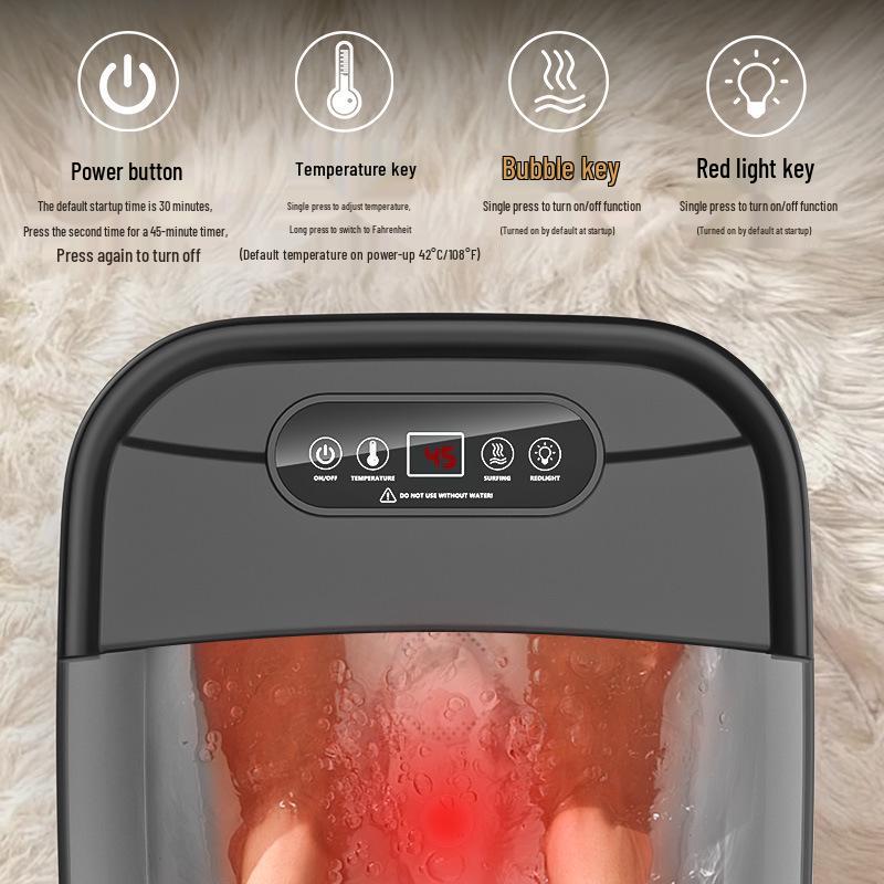 Elektrisches beheiztes Fußbad-Massagegerät – Fußbadewanne mit konstanter Temperatur und Fußsohlenmassage