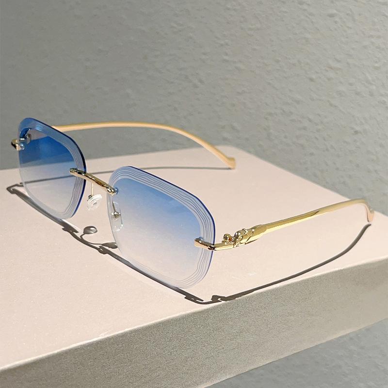 JYL TS Sunglasses UV Protection Frameless Wave Leopard Metal/3606