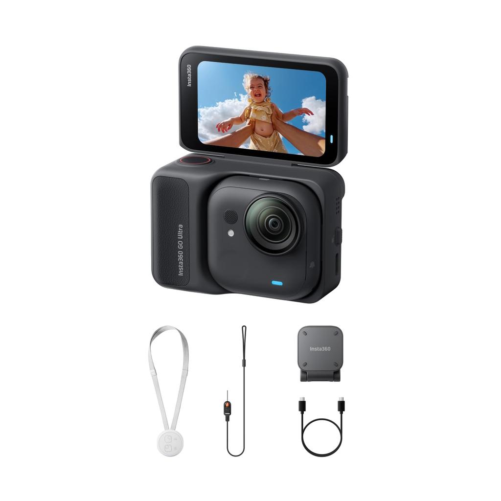 Insta360 GO Ultra Black Action Camera POV Wearable 3 Hours Recording
