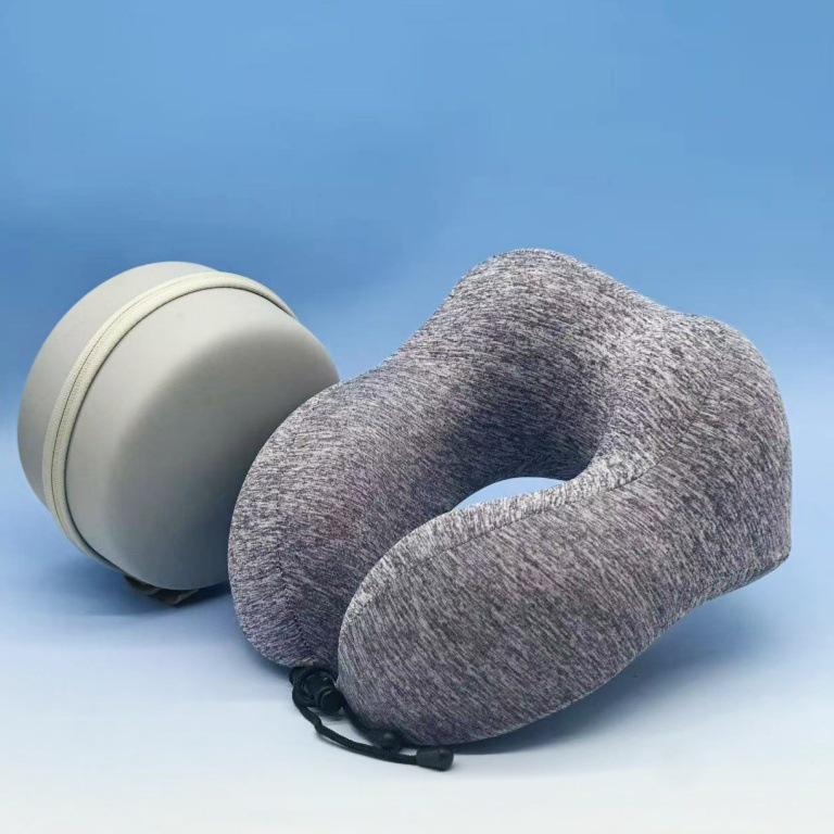 Ice Silk Memory Foam U-Shaped Neck Pillow: Customizable, Slow Rebound, Portable Headrest for Office Naps and Travel