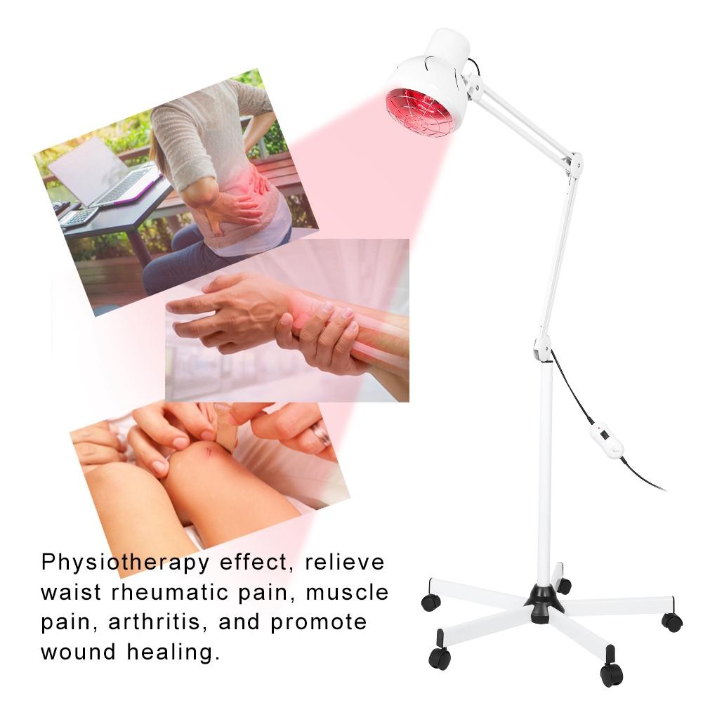 275W Floor Stand Infrared Heating Therapy Lamp Muscle Pain Relief Skin Care Light