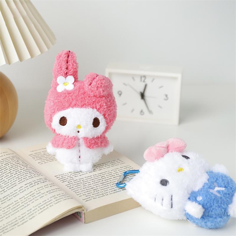 Hello Kitty Melody Pompom Purin Keroppi Badbadtz-Maru Stuffed Toy Pendant Plush Toys Keyring Anime Keychain Birthday Gift