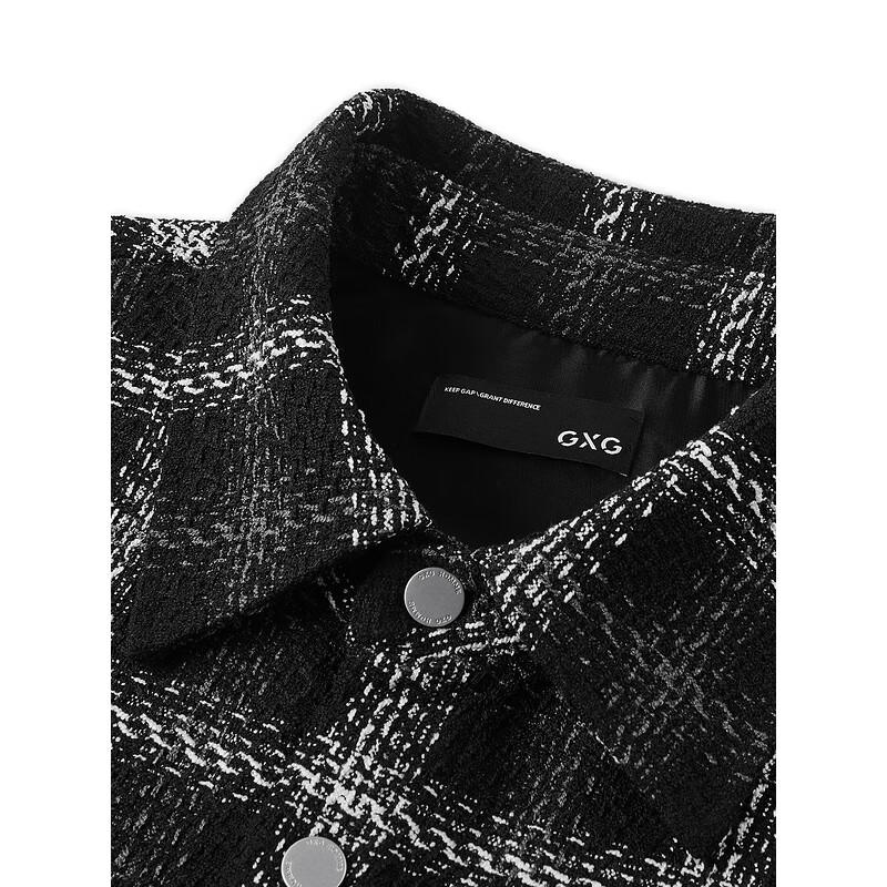 GXG Men's Loose Fit Long-Sleeve Plaid Shirt Jacket