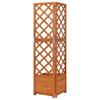 Vidaxl Corner Garden Planter with Trellis, 40X40X150 Cm, Fir