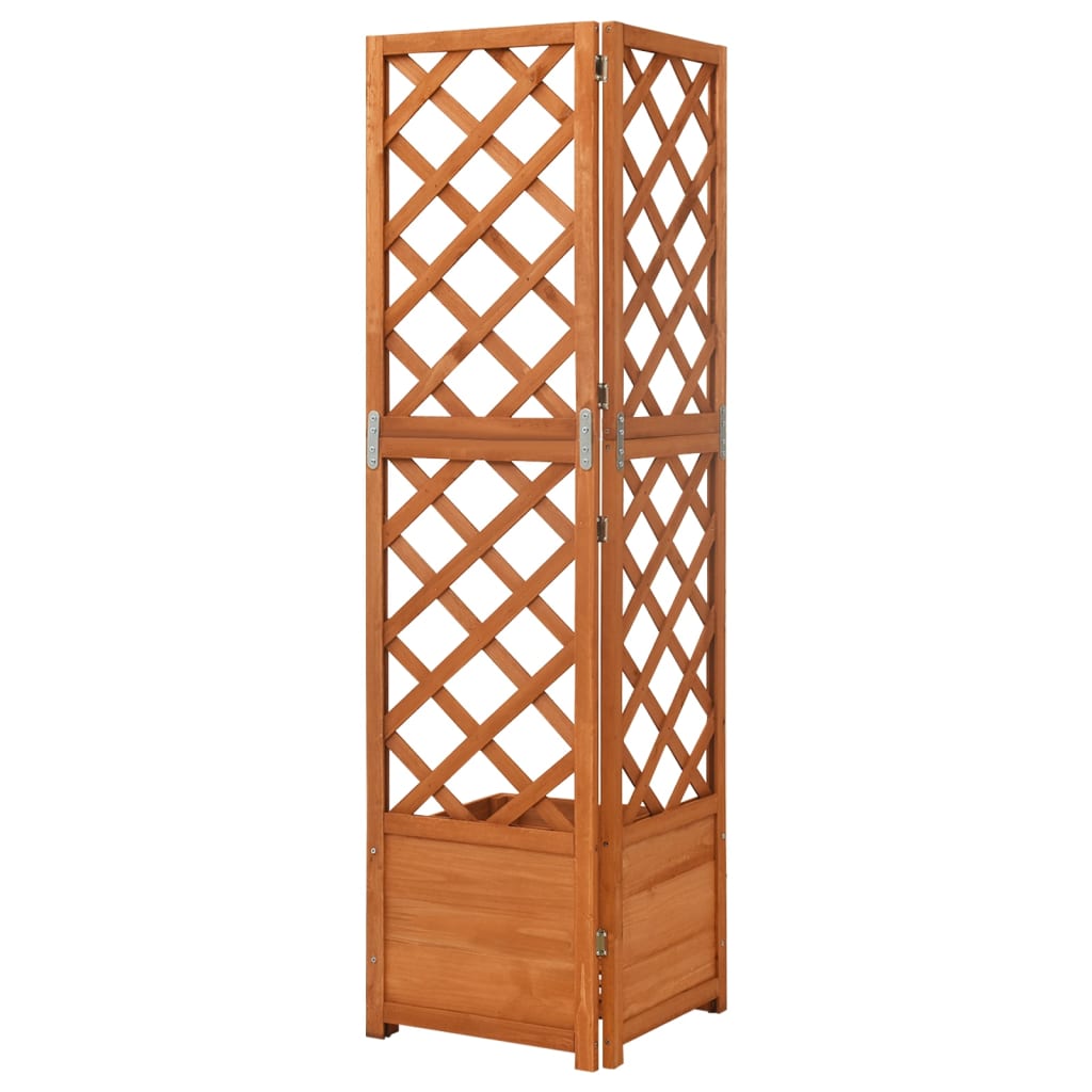 Vidaxl Corner Garden Planter with Trellis, 40X40X150 Cm, Fir