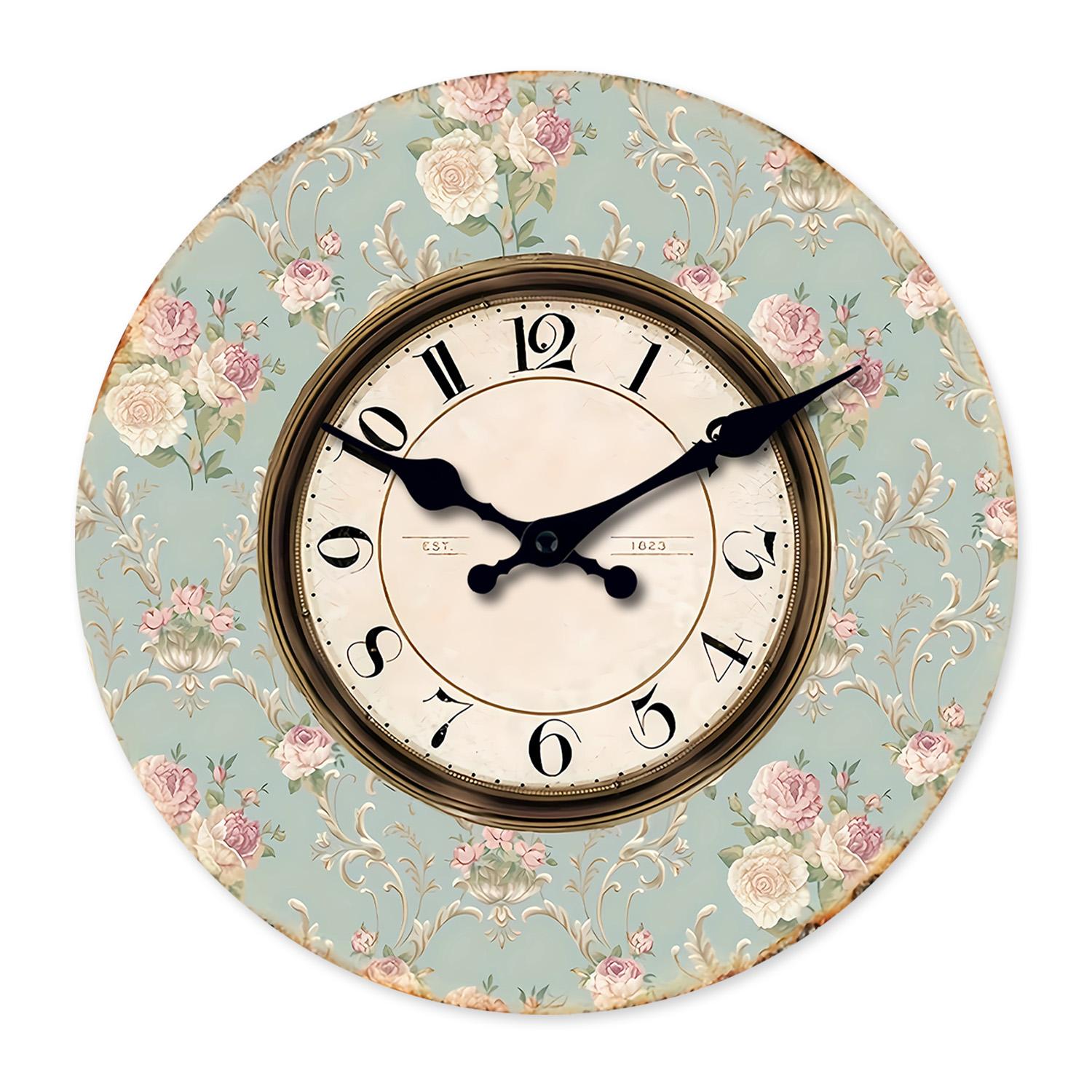 High-Quality Retro High-Quality Romantic High-Quality Pink High-Quality Rose High-Quality Blue High-Quality Background High-Quality Pattern (as the picture,10 Inch)