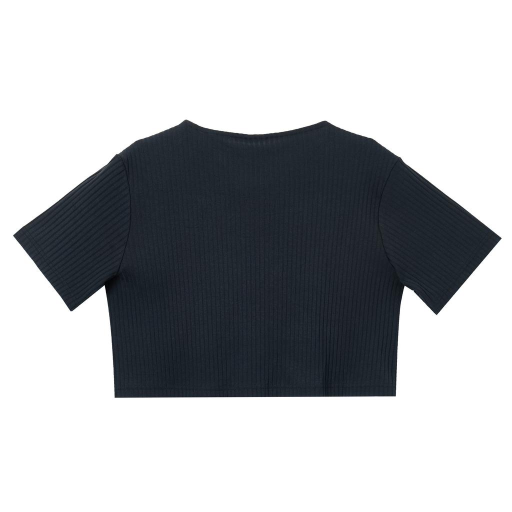 Nike Crop Tops Women's Black Crew Neck Moderate DV7871-010