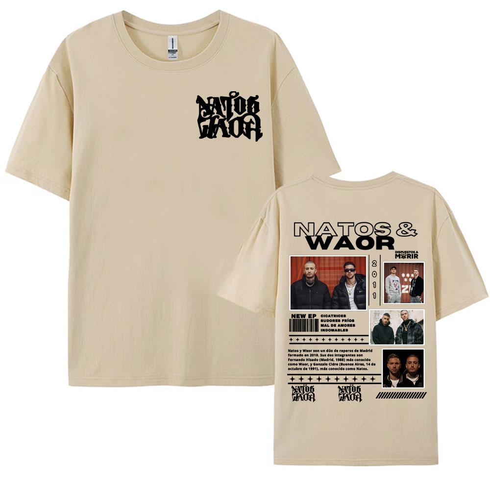 Rapper Natos Waor Musikalbum 2025 Tour Grafik T-Shirts für Herren Damen Mode Hip Hop Vintage T-Shirt Freizeit 100% Baumwolle T-Shirt