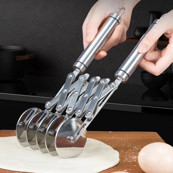 37748 Wheels Dough Cutter Stainless Steel Pastry Cutter Pizza Pastry Wheel for Brownies Cookies