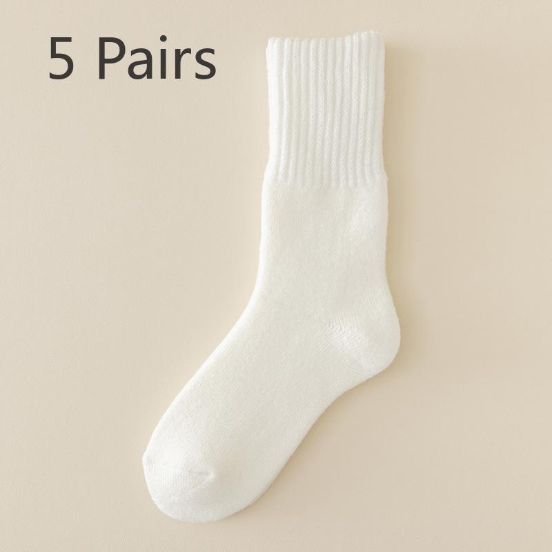 5 Perechi Șosete Bărbați Lână Șosete Tub Mediu cu Îngroșare Lână Iarnă Calde, Absorbție Transpirație, Rezistente la Mirosuri Ciorapi Cașmir