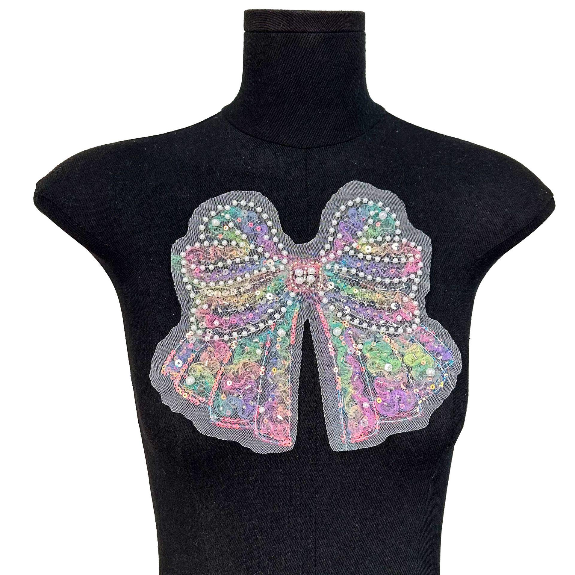 

Three-Dimensional Dream Pearl Mesh Sequined Bow Lace Cloth Sticker Bag Clothing Accessories Decorative Accessories H3011 Color