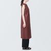 MUJI Hemp Blend Stretch Gilet Size XXL Women's Dress, Brown, BC2IHA4S, Women's