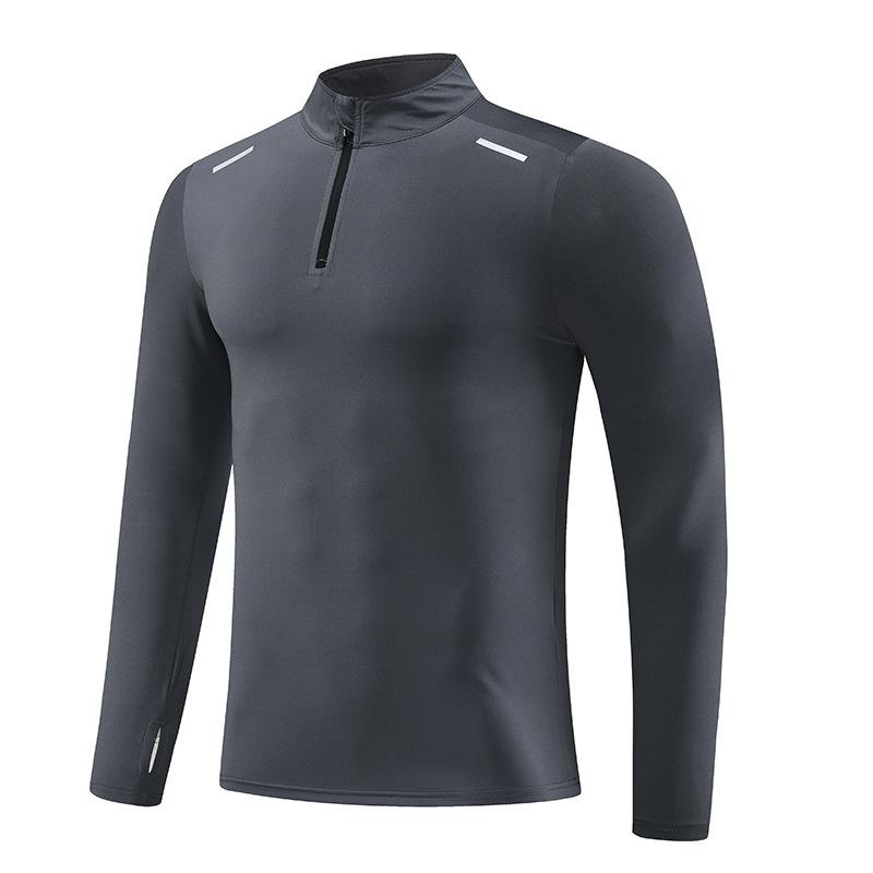 Men's Quick-Dry Half-Zip Long Sleeve Sports T-Shirt - 2024 Spring/Autumn Running & Fitness Apparel